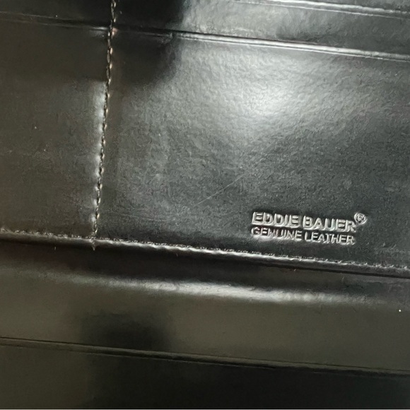 Vintage Eddie Bauer Genuine Leather XL Wallet Black Leather - Picture 4 of 8
